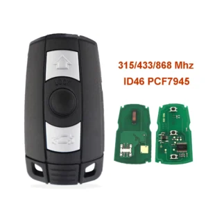 Clé BMW – 3 Boutons avec Puce ID46 PCF7945 – 315/433/868MHz